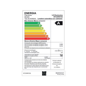 Lavadora de 23kg con AI DD™, Ciclo PetCare, ThinQ™, Lavado a Vapor y Tina de Acero Inoxidable, Platinum Black